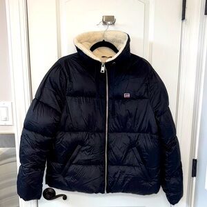 Levi's Black Jacket with Cream Fleece Lining